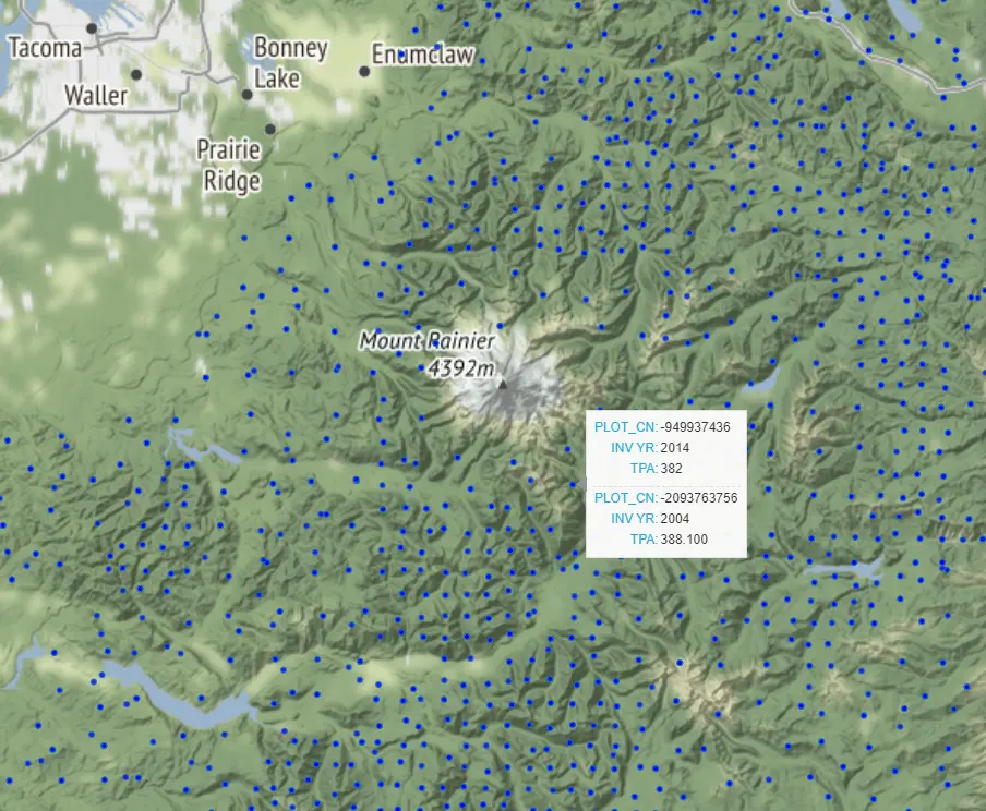 map with mt rainier 